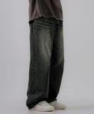 Sand Washed Wide Denim Pants