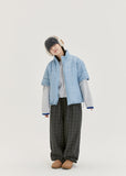 [BAONHAUS] Vimendo strap flower brushed wide pants