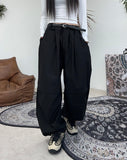 Rough Washing Pin Tuck Balloon Pants