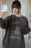 Pastel Bunny Raglan Pigment Sweatshirt