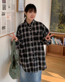 [unisex] Mesha Over Check Shirt