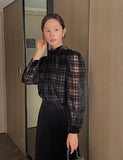 Mitchell Velvet See-Through Puff Blouse