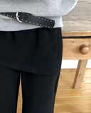 [Brushed] Gahi Layered Short Skirt Bootcut Pants