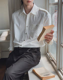 Soban epaulet crop long sleeve shirt