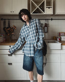 Tailor washed Bermuda denim pants