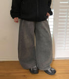 Rember Brushed Pintuck Washing Denim Wide Pants