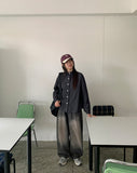 Menmid  Washing Black Blue Wide Pants