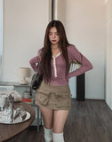 Pou Zipper Utility Pocket Skirt Pants