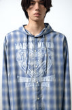 DOODLE HEART CHECK HOOD SHIRTS