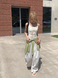 Right Pintuck Nylon Wide Banding Pants
