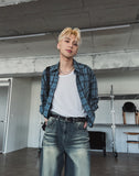 Grain check shirt