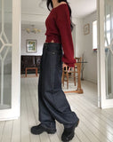 Curse Stitch Pocket Non-Fade Denim Pants