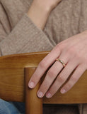Champagne Full Moon Silver (P) Glossy Slim Ring M