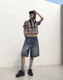 Wickle Amekazi Vintage Checkered Short-Sleeved Shirt