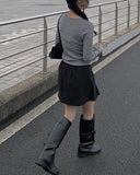 Nikki Pocket Leather Long Boots
