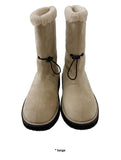 FUR SUEDE STRING BOOTS