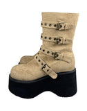 Buckle Platform Sole Suede Boots