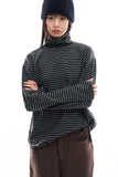 Horizon stripe turtle-neck T-shirt