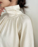 Colb Puff Shirring Button Polar Knit