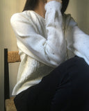 Come Bokashi Pearl Ribbon Knit Cardigan