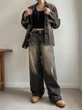Betty Tin Beige Wide Denim Pants