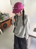 Onbee Shoulder Silt String Boxy Long Sleeve Hoodie