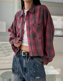 Heb Check Crop Cutting Shirt