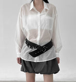 Megin See-Through Loose-Fit Shirt