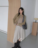 Slope vintage line cut zipper pocket jacket