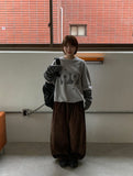 [unisex] Panpio Embroidered Stripe Layered Sweatshirt