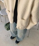 Japin Boucle Zip-up Cardigan