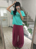 Chibi Color Basic Semi-Crop Short Sleeve Tee