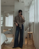 Donen Washed Flare Wide Denim