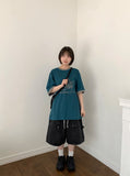 [unisex] Heno Star Color Matching Over Short Sleeve T-Shirt