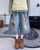 Arpa Damaged Bermuda Denim Pants