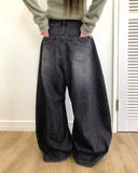 [MADE] N-T Stud Pocket Balloon Fit Washed Denim Long Pants