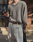[wool80%] Cop Wool Layered V-Neck Knit