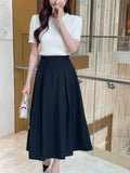 Lovin Banding Pintuck Flare Skirt