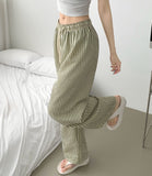 Stripe Banding Wide Pants