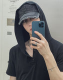 Dates Henley Neck Short Sleeve Hoodie