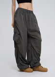 Uni Shirring Wide Cargo Pants
