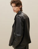 Lambskin Square Pocket Biker Jacket