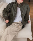 BOD High-neck Leather Jacket