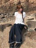 Ens Back Adjust Pocket Wide Raw Denim Pants