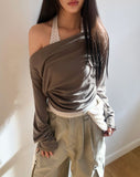 [Fake Layered] Ilun Dot Layered Long Sleeve T-Shirt
