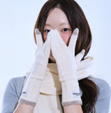 [SET] Short Color Matching Muffler & Gloves Set