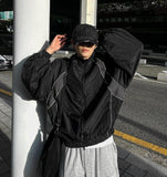 【COSYHARU】Dominic Black Windbreaker Jacket COSYHARU】Dominic Black Windbreaker Jacket