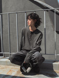 Heritage Chrome Waffle Henley Neck