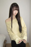 Tempu Star Studded Sleeve Shirred Off-Shoulder Sweatshirt