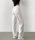 Summer Cooling Linen Cotton Wide Back Banding Pants